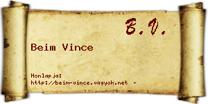 Beim Vince névjegykártya